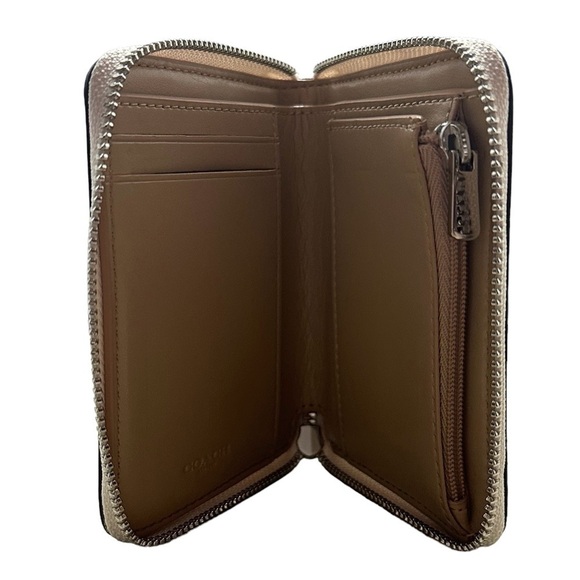 Coach Small Zip Around Wallet Multi Floral Print #F73025 Chalk Multi/Silver New - Picture 8 of 15